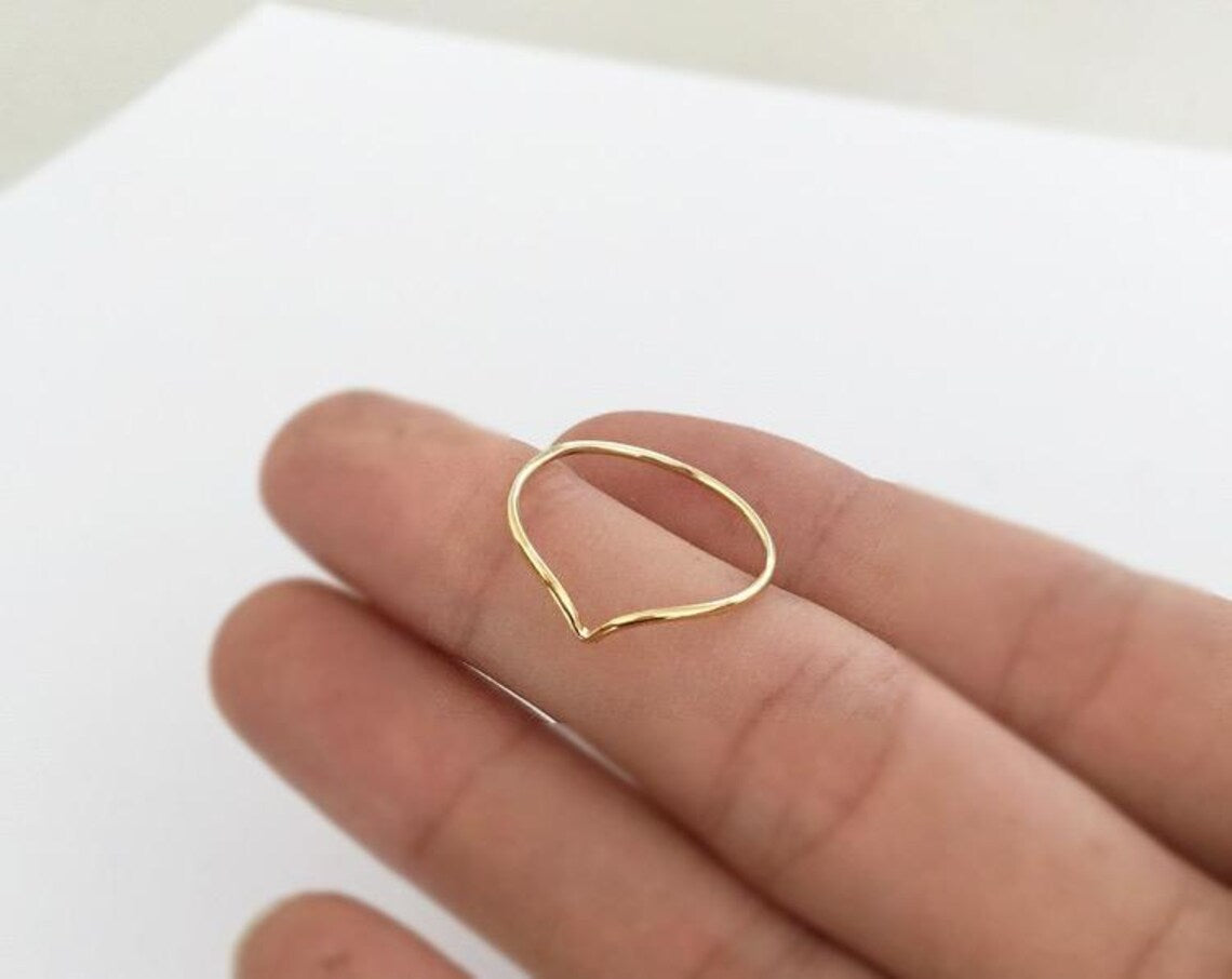 V Ring - Enkel - Goud Gevuld