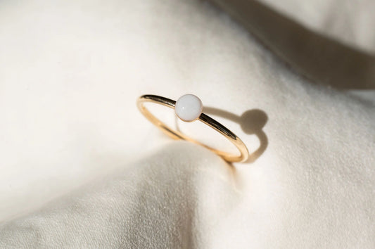 Moedermelk ring- rond - Steen 4 mm