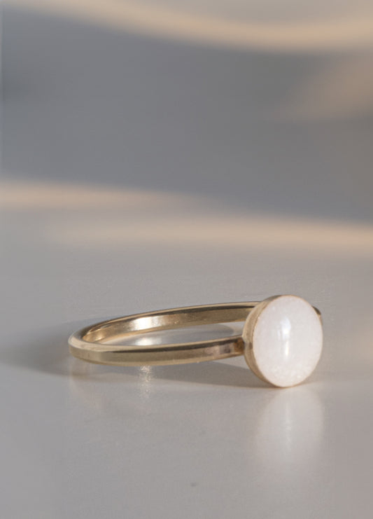 Moedermelk Ring Rond Met Steen 6 mm